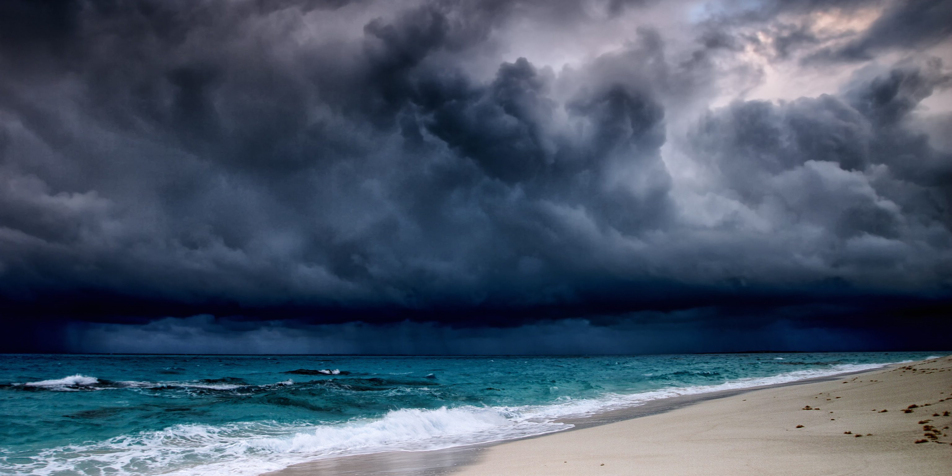 Tropical storm over the Caribbean sea