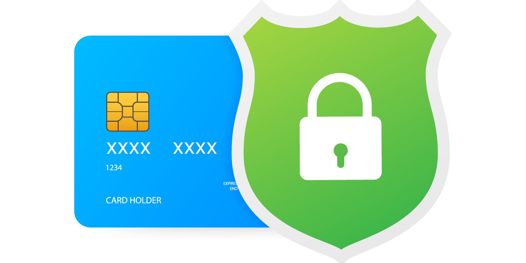 Secure credit card transaction. Payment protection concepts, Secure payment. Vector illustration.