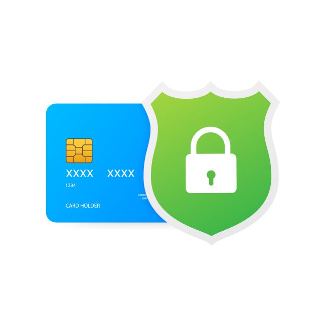 Secure credit card transaction. Payment protection concepts, Secure payment. Vector illustration.
